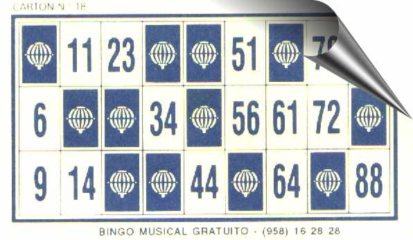 Cartoncillo de  Bingo Musical Gratuito.